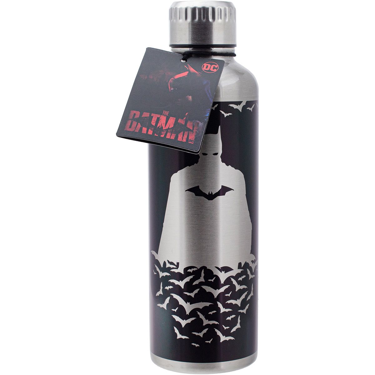 Wholesale Batman Water Bottle- 16oz SILVER/BLK