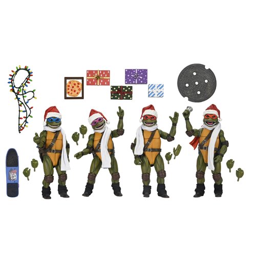 Teenage Mutant Ninja Turtles (1990 Movie) Dimension X-mas Vacation 7-Inch Scale Action Figure 4-Pack