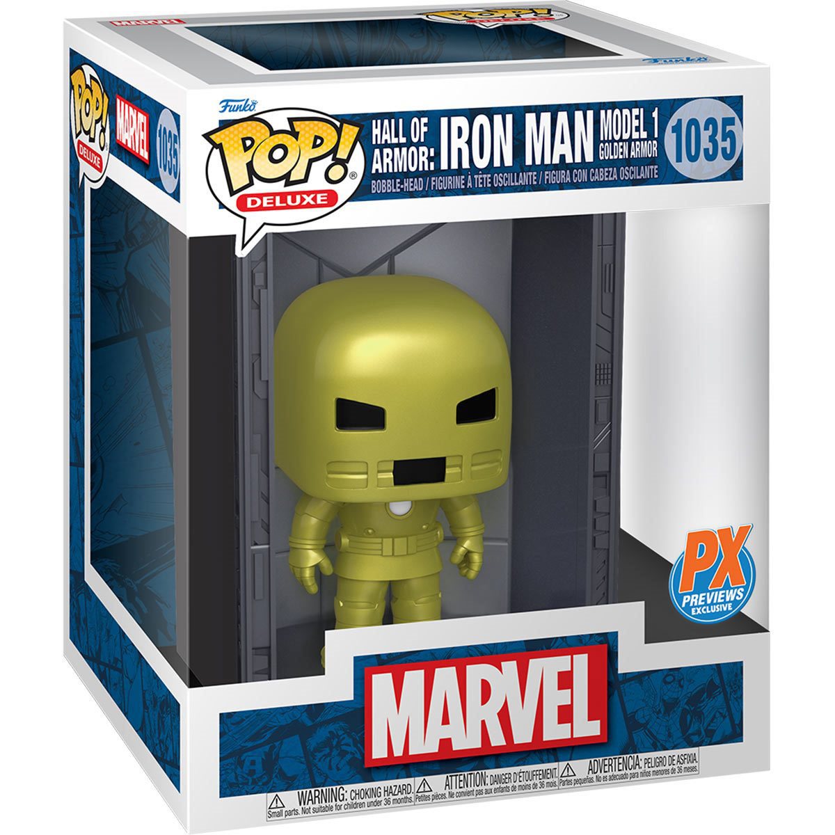 Marvel Iron Man Hall Of Armor Iron Man Mark And Mark Deluxe Pop! Vinyl ...