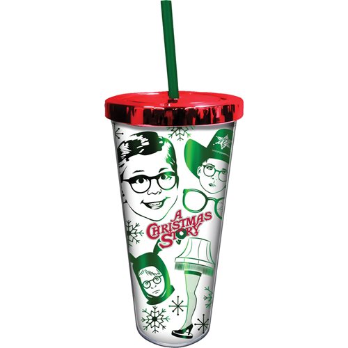 A Christmas Story Icons 20 oz. Foil Cup with Straw