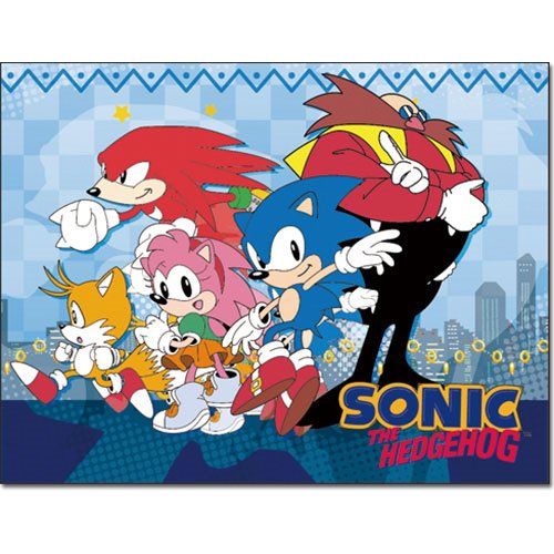 Sonic the Hedgehog City Group Sublimation Throw Blanket