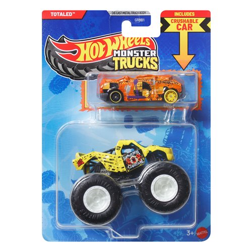 Hot Wheels Monster Truck Plus Car 1:64 Scale Vehicle 2-Pack 2026 Mix 1 Case of 8