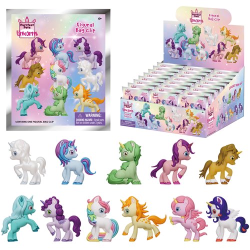 Unicorns 3D Foam Bag Clip Display Case of 24