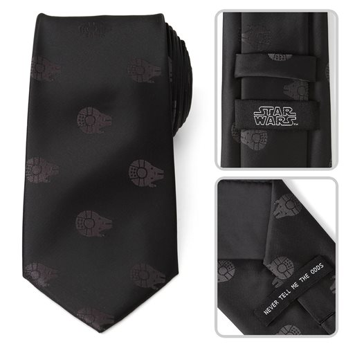 Star Wars Millennium Falcon Black Tonal Men's Tie