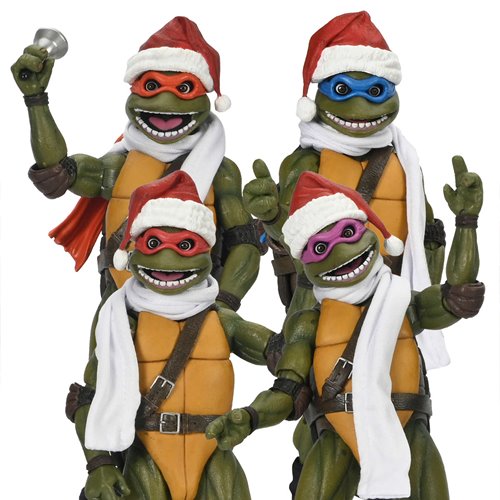 Teenage Mutant Ninja Turtles (1990 Movie) Dimension X-mas Vacation 7-Inch Scale Action Figure 4-Pack