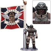 Joy Toy Warhammer 40,000 Astra Militarium Cadian Command Squad Veteran with Regimental Standard 1:18 Scale Action Figure