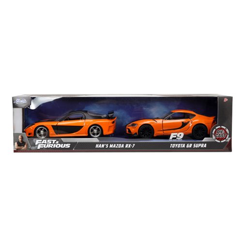 Fast and the Furious 9 Han's Mazda RX-7 and 2020 Toyota GR Supra 1:32 Scale Die-Cast Metal Vehicle 2