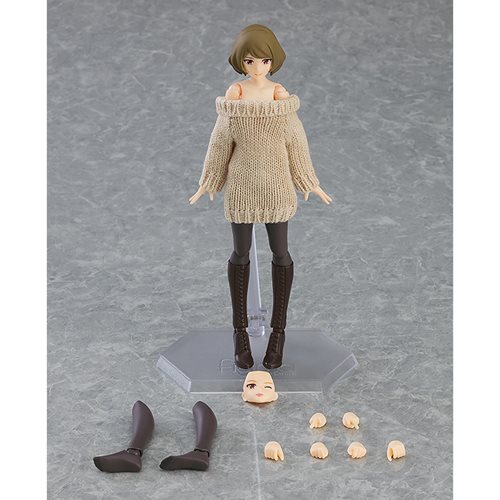 Chiaki with Off-the-Shoulder Sweater Dress Figma Action Figure