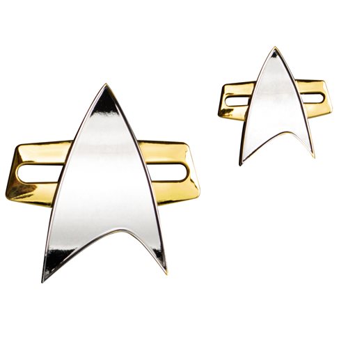 Star Trek Voyager Communicator Badge and Pin Set