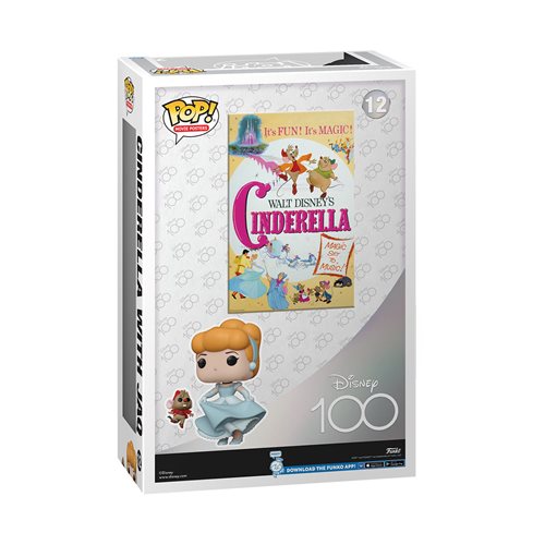 Disney 100 Cinderella with Jaq Pop! Movie Poster with Case , Not Mint