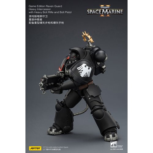 Joy Toy Warhammer 40K Space Marines Game Edition Raven Guard Intercessor Bolt Rifle & Pistol 1:18 Sc