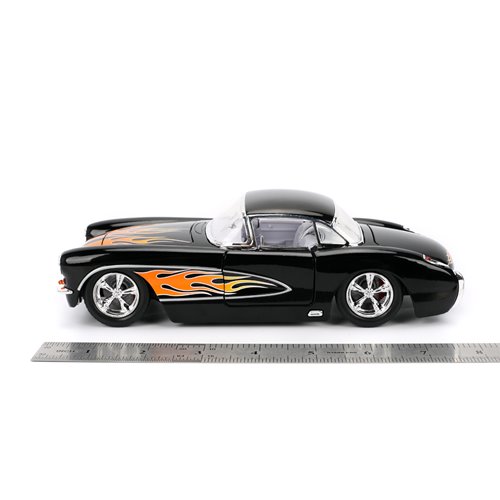 Bigtime Muscle 1957 Black Chevrolet Corvette 1:24 Scale Die-Cast Metal Vehicle