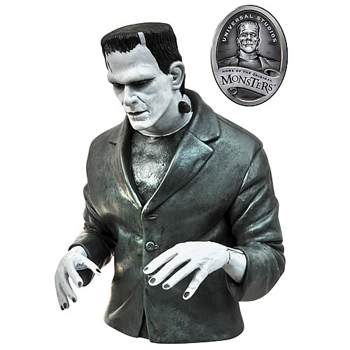 Universal Monsters Frankenstein Black-and-White Bust Bank