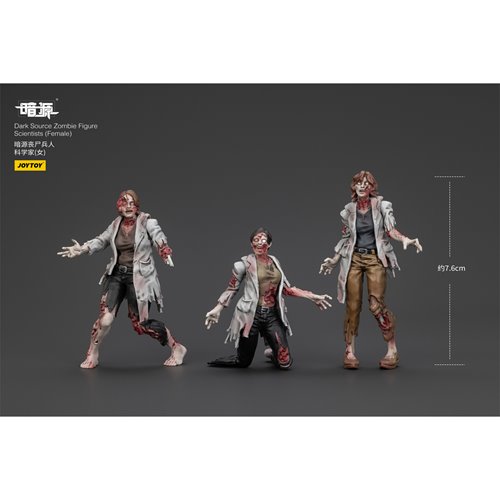 Joy Toy Dark Source Zombie Female Scientists 1:25 Scale Action Figure 3-Pack