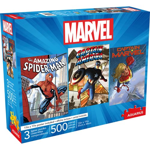 Marvel 500-Piece Puzzle 3-Pack Set