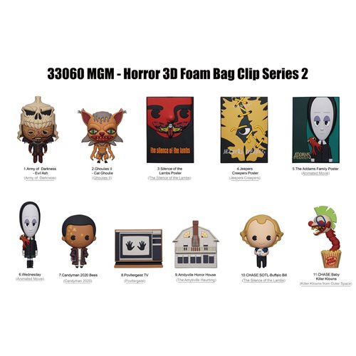 MGM Horror Series 2 3D Foam Bag Clip Display Case of 24