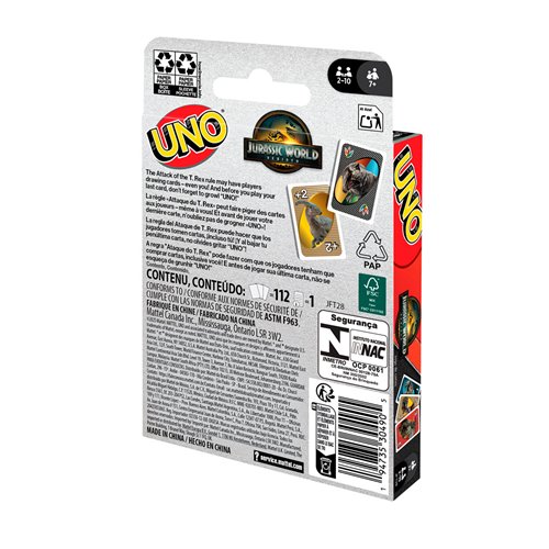 Uno Jurassic World 4 Card Game