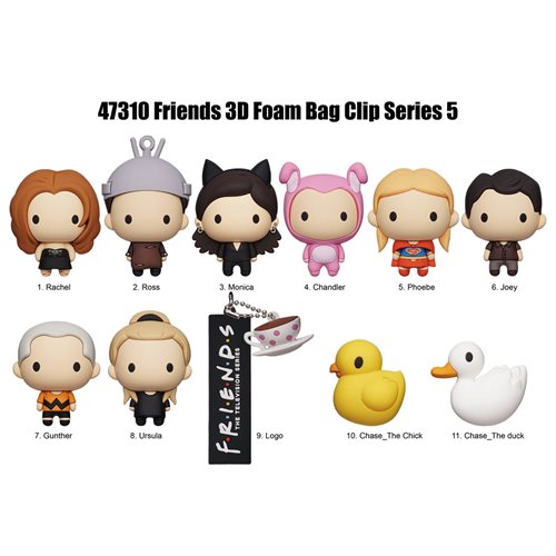 Friends Series 5 3D Foam Bag Clip Random 6-Pack