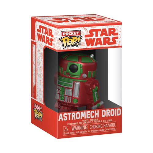 Star Wars Holiday R2-D2 Metallic Funko Pocket Pop! Key Chain and Youth T-Shirt 2-Pack