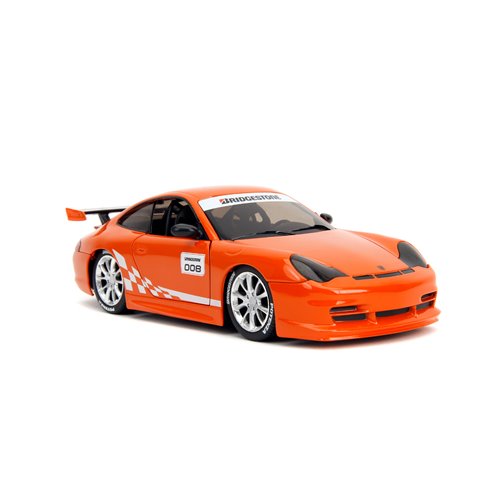 Hyper-Spec Porsche 911 GT3 RS 996 Glossy Orange 1:24 Scale Die-Cast Metal Vehicle