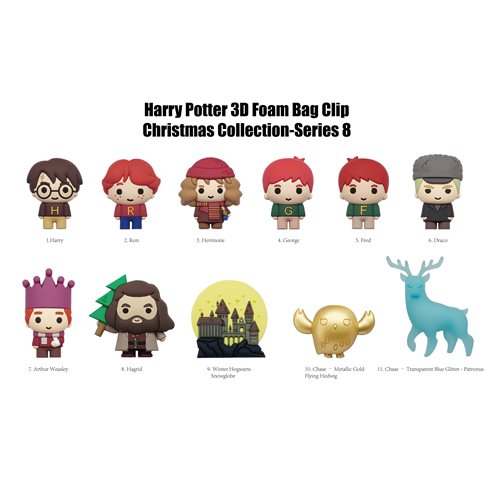 Harry Potter S8 Christmas Figural Bag Clip Random 6-Pack