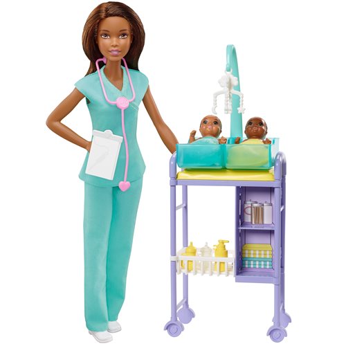 Barbie Baby Doctor Doll with Brunette Hair and Playset
