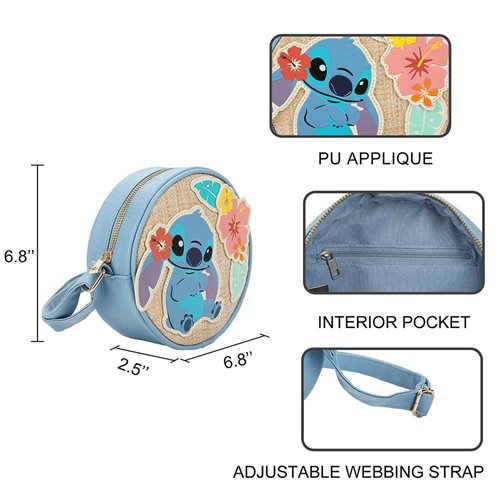 Lilo and Stitch Stitch Tropical Woven Crossbody Bag