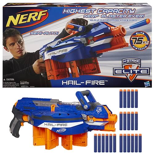 Nerf N-Strike Elite HAIL-FIRE Semi-Auto Blaster Gun 4 Clips 24 Darts Hailfire for sale online 