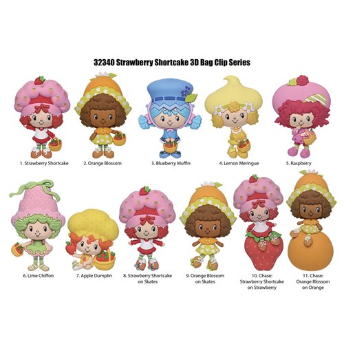 Strawberry Shortcake Series 2 3D Foam Bag Clip Display Case of 24