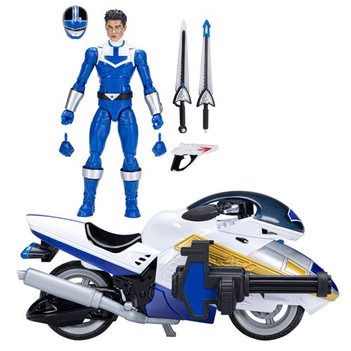 Power Rangers Lightning Collection Time Force 6-Inch Action Figure Blue Ranger and Vector Cycle