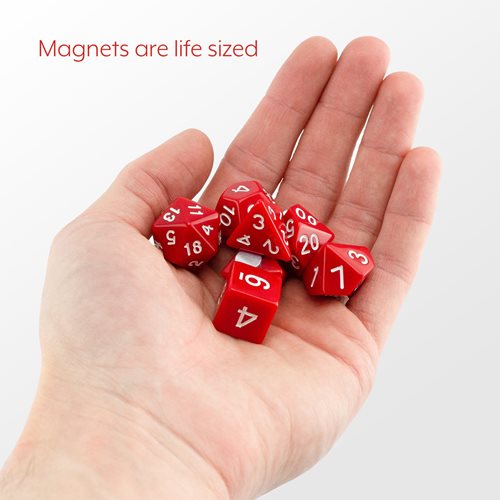 Red Dice-Shaped Decorative Refrigerator Magnets with Tin Set of 7