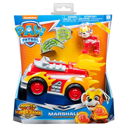 PAW Patrol Mighty Pups Super PAWs Marshall's Deluxe Vehicle with Lights and Sounds