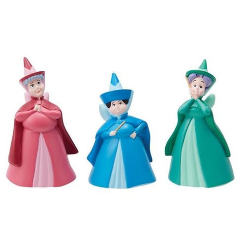 Disney Showcase Sleeping Beauty Fairy Godmothers Mini-Statues Set of 3