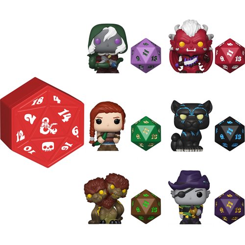 Dungeons and Dragons Funko Bitty Pop! Mini-Figure and Dice Display Case of 12