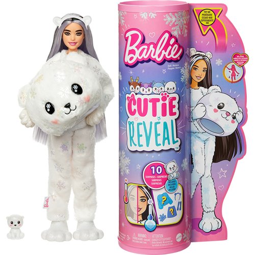 Barbie Cutie Reveal Snowflake Sparkle Polar Bear Doll