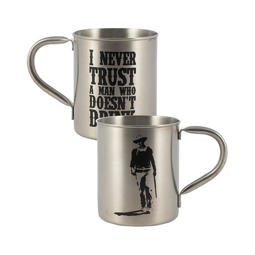 John Wayne Never Trust a Man Who Doesn't Drink Tin Camp Mug