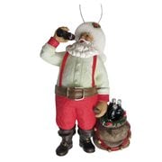 Coca-Cola Santa Drinking Coke with Sack and Bottles Ornament