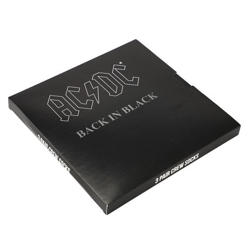 AC/DC Back in Black Crew Sock Box Set of 3