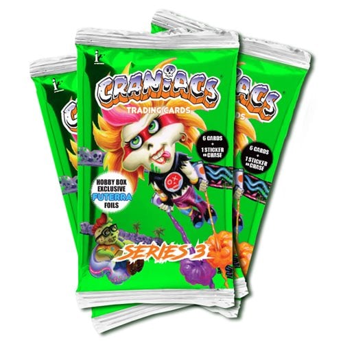 Craniacs Series 3 Skullblam Blaster Box Trading Card Display of 7 Packs