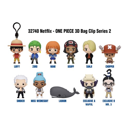 One Piece Live Action Series 2 3D Foam Bag Clip Display Case of 24