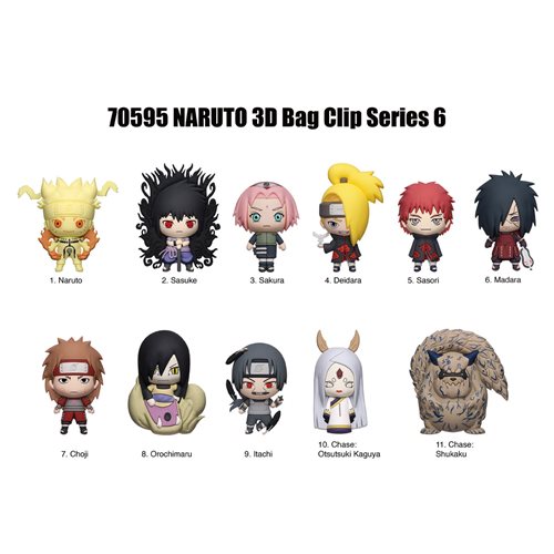 Naruto Series 6 3D Foam Bag Clip Display Case of 24