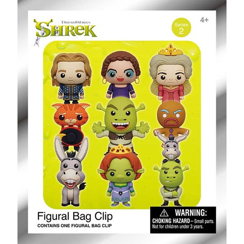 Shrek Series 2 3D Foam Bag Clip Display Case of 24