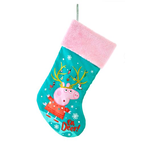 Peppa Pig 18-Inch Green-and-Pink Stocking