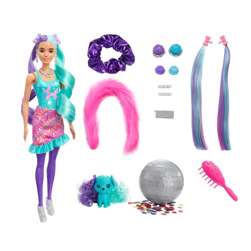 Barbie Color Reveal Glitter! Purple Hair Swaps Doll