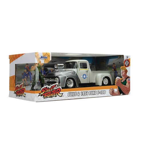Hollywood Rides Street Fighter Guile 1956 Ford F100 1:24 Scale Die-Cast Metal Vehicle with Figure