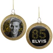 Elvis Presley 85th Birthday 3-Inch Glass Disc Ornament