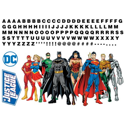 Justice League Peel and Stick Giant Wall Decals with Alphabet