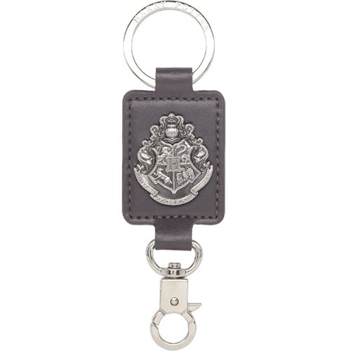 Harry Potter Hogwarts Crest Deluxe Leather Pewter Key Chain