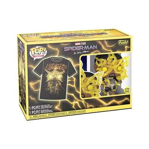 Spider-Man: No Way Home Electro Glow-in-the-Dark Pop! Vinyl Figure with Adult Pop! T-Shirt