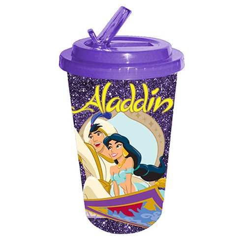overliggende Diskriminering af køn Forbindelse Aladdin and Jasmine Glitter 16 oz. Flip Straw Travel Cup